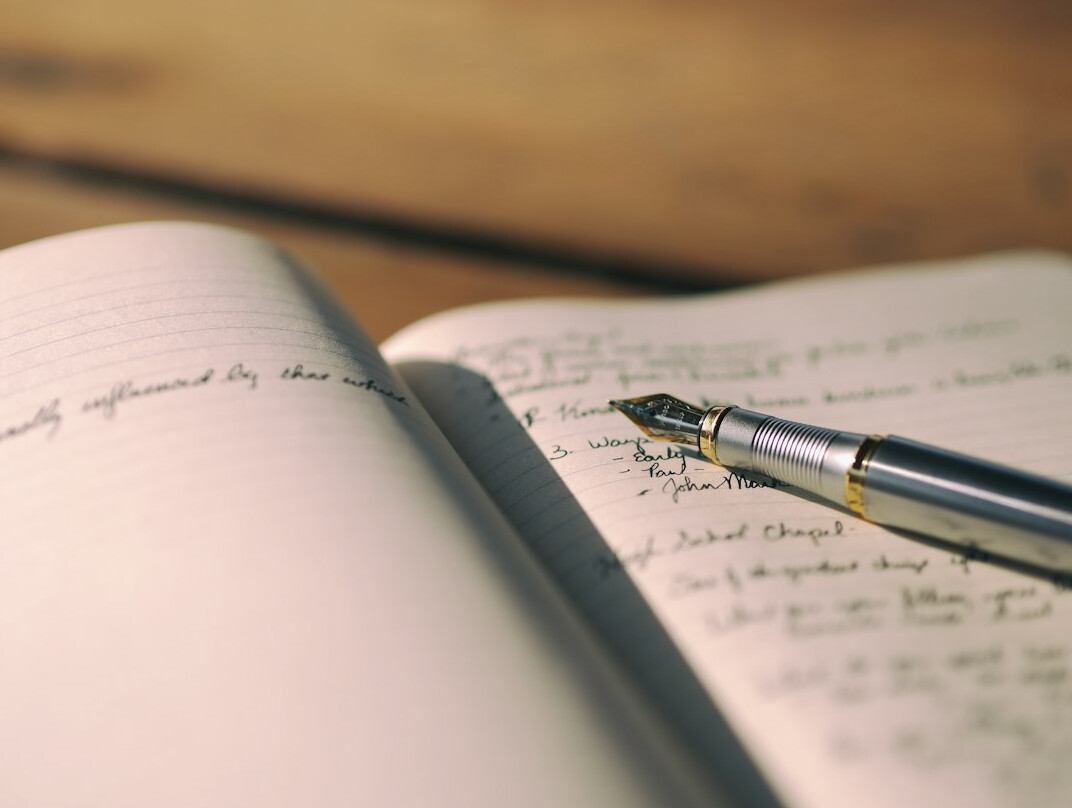 author editing manuscript